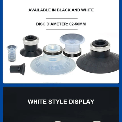 JXD ZP Series ZP02/04/06/08/10/13/16/20/25/32/40/50U Single Layer Silicone Mini Vacuum Suction Cup
