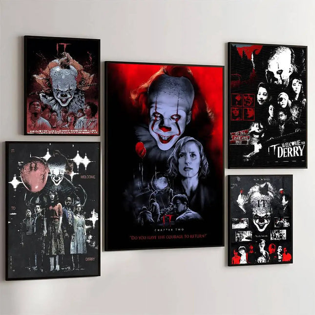 Movie It Pennywise Poster High Quality Print Waterproof Wall Art Sticker For Bar Living Room Decor Gift