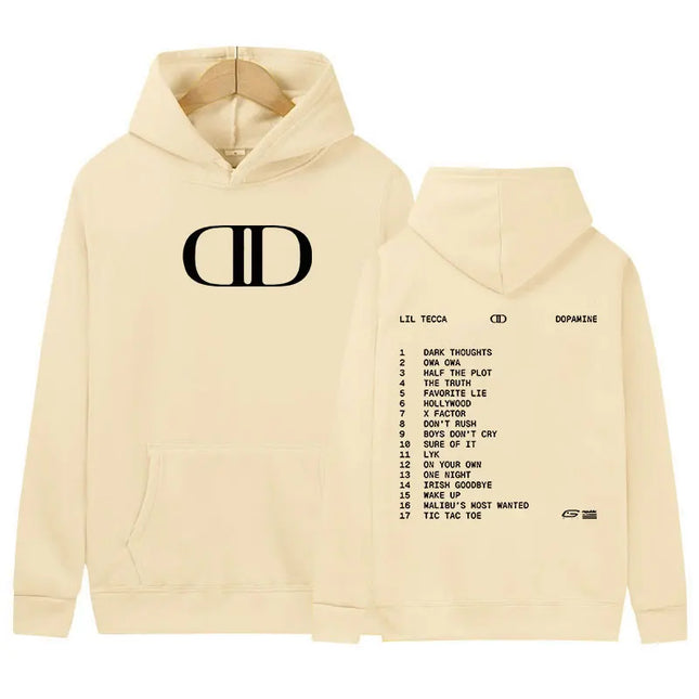 Lil Tecca DOPAMINE Tour 2025 Album Merch Hoody Mens Clothing Fashion Oversized Sweatshirt Y2K Hip Hop Gothic Long Sleeve Hoodies