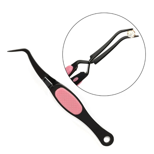 Gripping Tweezers for DIY Jewelry Making Repair Tool Flat Tip Crossing Lock Angled Tip Tweezers Reverse Grip Tweezers