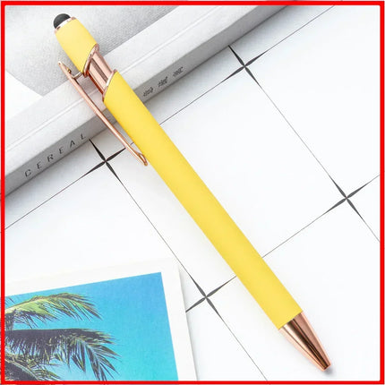 200 Pcs Light - Metal Capacitive Universal Touch Screen Stylus Ballpoint Pen Writing Stationery Office Gifts Free custom Logo