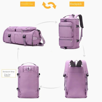 Women Large Travel Backpacks Waterproof Stylish Casual Daypack Bags with Luggage Strap Backpack Ladies Sports Yoga Luggage Bags