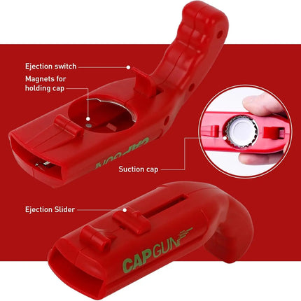 Bottle Opener with Cap Launcher,Funny Shooting Gun for Parties BBQ, Tailgates Unique Beer Cap Shooter Gadget for Men Cool Gifts
