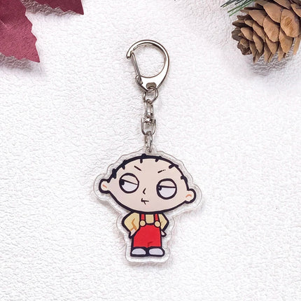 1/23Pcs Disney Family Guy Car Keychain Accessories Acrylic Cute Charms Pendant For Bag Funny Key Holder Backpack Decoration Gift