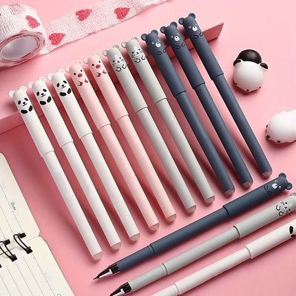 42pcs/set Cute 0.5mm Animals Bear Panda Erasable Gel Pens Set, Washable Handle Magic Refills Rod for School Writing Supplies