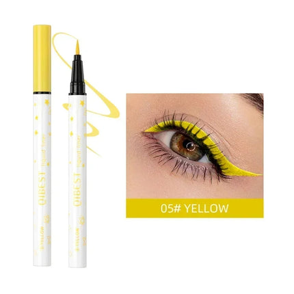 1Pc Quickily Drying Colorful Eyeliners Pencil Eyes Cosmetics Matte Liquid Eyeliners Waterproof Lasting White Sweatproof  Make Up