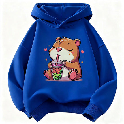 Capybara Funny Design  Children's Hoodie Sweatshirt Cute Harajuku Hoody for Boys Girls Spring Casual Hoodies