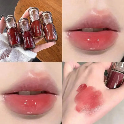 Gege Bear 5ml Crystal Gloss Lip Tint Hydrating Mirror-Gloss Finish Youthful Plumping Effect Autumn Winter Collection
