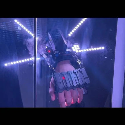 Cyberpunk Mechanical Arm Mechanical Exoskeleton Seven Color Lights Cool fog Spray Black Technology Cosplay Gift For Adult