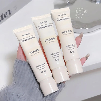 Moisturizing Liquid Foundation Ivory White Natural Color BB Cream Waterproof Lasting Base Concealer Lightweight NonSticky Makeup