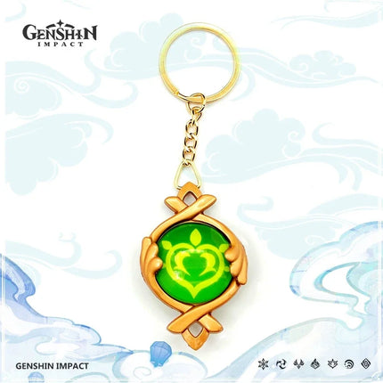 New Teyvat Vision Fontaine Water God Focalors Lyney and Lynette Keychain Luminous 7 Element Eye Of Original God Toy KeyRing