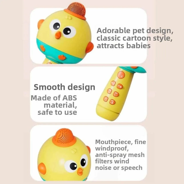 Cute Children Wireless Microphone Music Handheld Kids Microphone with Speaker Educational Toys Rechargeable