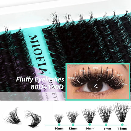 5D Fluffy Cluster Lashes 30D-150D Thick Individual Eyelash Clusters 10-18mm Natural Look Reusable DIY Eyelash Extensions