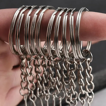Metal Keychain Kits Metal Key Ring with Jump Rings/Lobster Clasp/Screw Pins Connector Accessories for DIY Jewelry Making