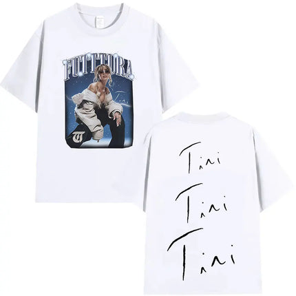 Singer TINI STOESSEL Futtura Tour New Album 2025 Graphic T-shirts Men Women Fashion Harajuku Short Sleeve Cotton Tees streetwear