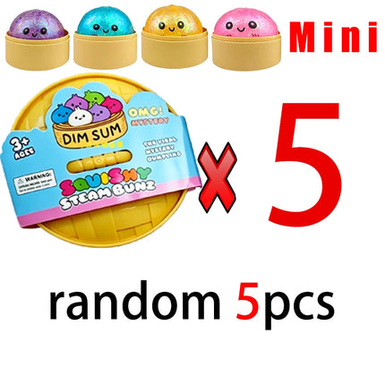 Mini 1-24pcs Glitter Dumpling Glitter Dumpling Squishy with Box Dumplings Sensory Squeeze Toy for Stress Relief