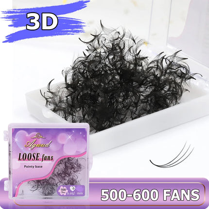 AGUUD 3D-20D Loose Fans Lash Mixed Length Sharp Pointy Stem Promade Volume Fans Eyelash Extension Thin Base Russian Volume Cilio