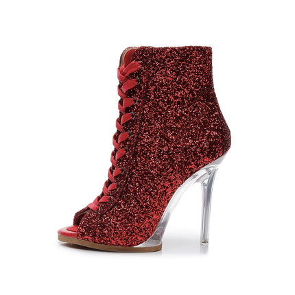 2023 New Fashion Women Heels  Lace-up Boot Stilettos Jazz Dance Lady Shoes For Latin Dancing Outdoor Sexy Stilettos Plus Size