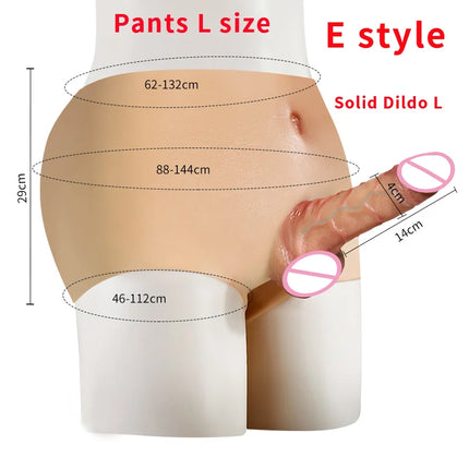 Lesbian Strap-On Dildo Penis Pants Realistic Soft Silicone Panties Solid Hollow Dildo For Men Woman Adults Sex Toys Masturbator