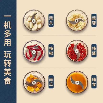Chigo Meat Chopper Cutting Machine Home Appliance Electric Blender Household Wireless Portable Garlic Pounder Shredder Grinders
