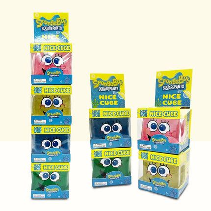 Nee Doh SpongeBob Squishy Toy, Stress Relief Toy, Squishy Vent Ball, Transparent Crystal Cube, Kids Stress Relief Gadget