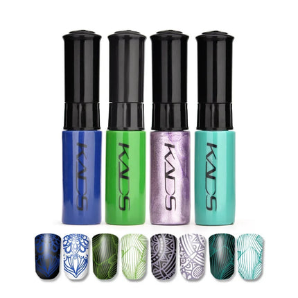4/5PCS/Kit Colorful Nail Stamping Polish With Stamper Template Art Decoration Nail Polish Lacquers Manicure Varnishes Tools