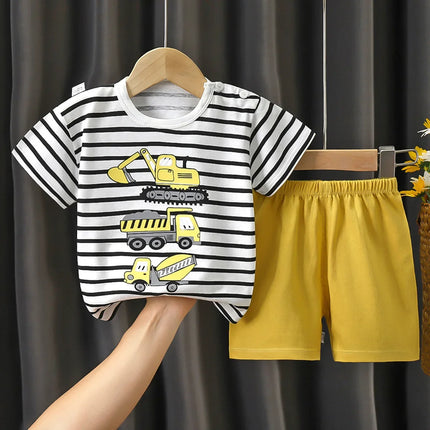 Summer Baby Clothes Set Casual Baby Boy Clothing Set Kids Short Sleeve Sports Set Tshirt Shorts Infant Baby Girl Clothes suits