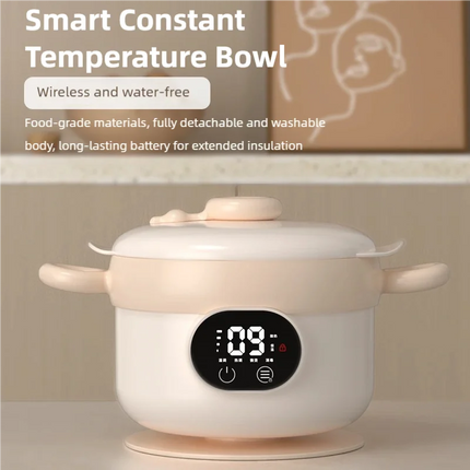 470ml Smart Insulated Bowl for Kids Portable Picnic Milk/Food Warmer 3600mAh Stainless Steel Heating Insulated Lunch Box