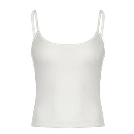 Basic Solid Camis Summer Casual Sleeveless Spaghetti Strap Top Women Harajuku All-match Cropped Tops y2k Vintage Clothing