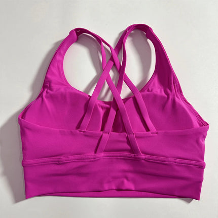 Solid Color Fitness sport Bra Women Cross soft high strength Tight Top Comprehensive Training Gym Yoga Underwear With Chest Pad