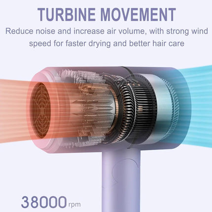 Hair Dryer with Diffuser High power negative ion hair dryer Lightweight Hair Dryer Foldable Home Thermostatic Silent Hair Dryer