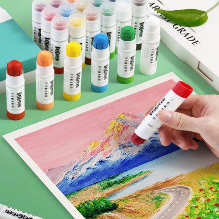 12/18/24 Color Soft Solid Gouache Paint Sticks Drawing Graffiti Art Crayons Washable Non Toxic for Kids Students Artists Painter