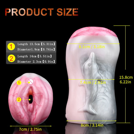 SMMQ Dolphin Masturbator Soft Silicone Dual Channel Onahole Realistic Vaginal Pocket Pussy Stroker Sex Toy For Adult Men