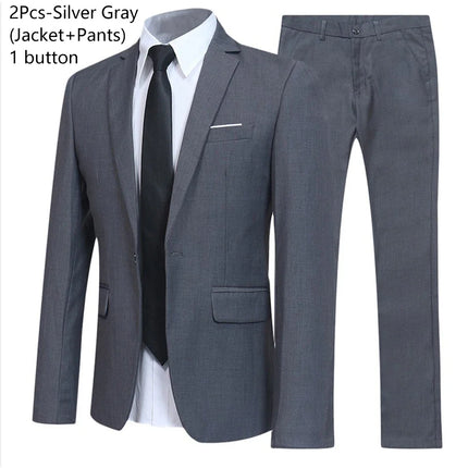 Suits For Men Wedding 2 Pieces Set Elegant Jackets Pants  Blazers Slim Fit Formal Outfit Fashion Business Classic 2025 Costume