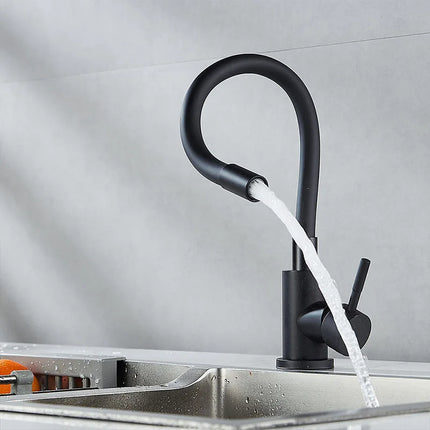 Universal Swivel Black Hose Kitchen Faucet Kitchen Sink Faucet Sink Tap Mounted Deck Bathroom Hot And Cold Water Mixer Crane