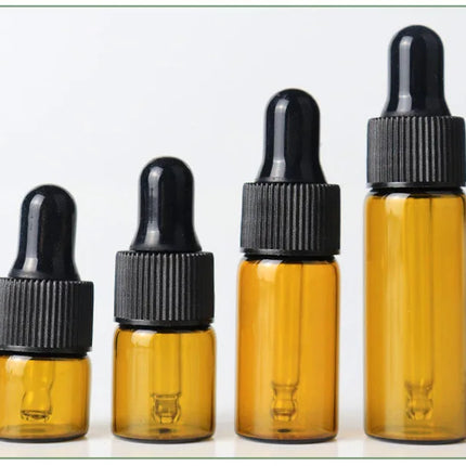 50/100PCS 1/2/3/5/ML Essential Oil Glass Refillable Eye Empty Dropper Bottle Container TravelPortable Essential Oils Perfumes