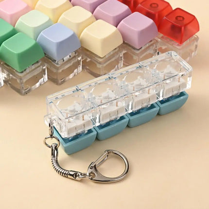 Keyboard Fidget Stress Reduction Fingertip Button Quiet Key Clicker Fidget Toy Keychain birthday gift for Adult Boys Girls