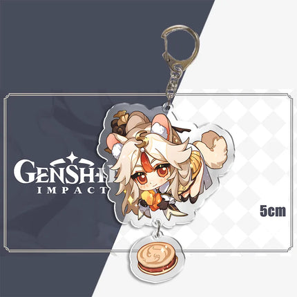 Genshin Impact Keychain Pendant ZhongLi Klee Raiden Shogun Xiao Wendi LingHua Car keyring Women Bag Charms Anime Game key chains