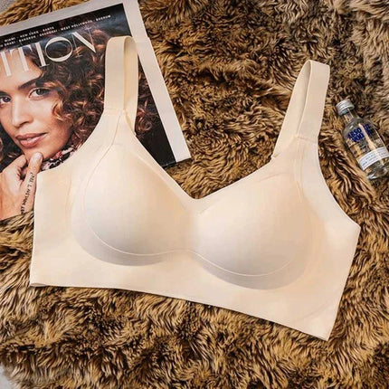 High-quality Traceless Beautiful Back Jelly Rubber Underwear for Women with Small Breasts, Clumping and Anti-sagging Sports Bra