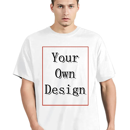 Men's Custom T-shirt With Your Own Logo Text And Photo Printed On The Front And Back Tshirt Costume Graphic Tee Tops