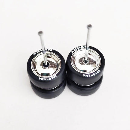 1/64 Mini Car Wheels 11mm Tires Tyres 1:64 Model Cars Rims Mirror Disc Claw Shape For Hot Wheel/Matchbox/Domeka