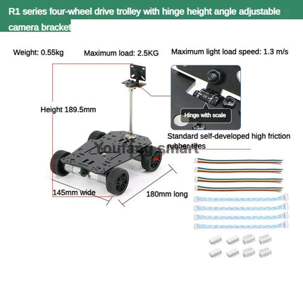 3WD 4WD Car Chassis with Camera Bracket Caster Wheel Encoder Motor Robot Car For Arduino Raspberry Pi Programmable Robot DIY Kit