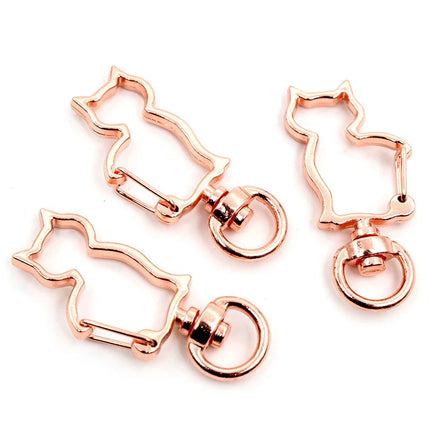 10pcs Cat Heart Snap Hook Trigger Clips Buckles For Keychain Lobster Lobster Clasp Hooks for Key Ring Clasp Jewelry Supplies