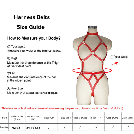 Women Sexy  Lingerie Full Body Harness Belt  Bondage Thigh Garter Belt Gothic Fetish Clothing Exotic Accessories