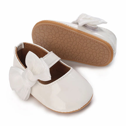 Spring and Autumn Red Comfortable Bow Detail Women's Baby Shoes for Newborns and Girls