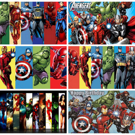 Avenges Backdrop Superhero Boys Birthday Party Photography Background Baby Shower Kids Boys Decoration Marvel Banner Studio