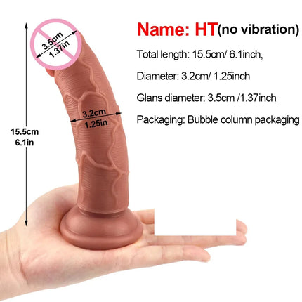 Realistic Big Glans Dildo Soft Silicone Huge Dick Strong Man Penis with Suction Cup Anal Vaginal Masturbators Sex Cock Adult 18+
