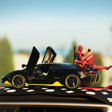 Hot Movie Marvel Deadpool spiderman Mini Figure Car Decoration Center Console Rearview Mirror Decor For home Accessories