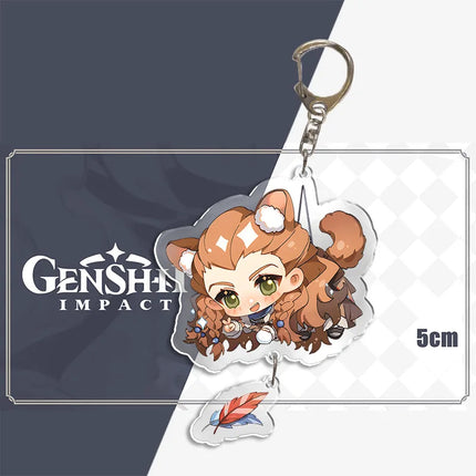 Genshin Impact Keychain Pendant ZhongLi Klee Raiden Shogun Xiao Wendi LingHua Car keyring Women Bag Charms Anime Game key chains