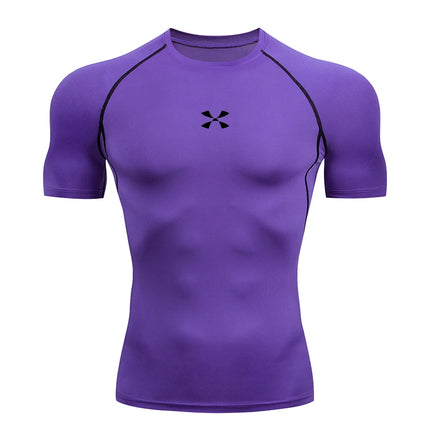 Compression T Shirt Men Summer Sportswear Running T-shirt Elastic Quick Dry Sport Tops Tee Athletic Gym Workout Shirts Men
